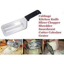 Stainless Steel Cabbage Grater, Manual Cabbage Shredder With Handle, Multifunctional Vegetable Cutter, Kitchen Utensils & Gadgets(Black). - 黑色 - 查看 6