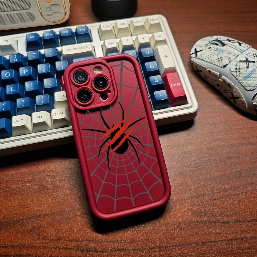 Funda para Teléfono: Spider para iPhone 11, 11Pro, 11Promax, 12, 12MINI, 12Pro, 12Promax, 13, 13MINI, 13Pro, 13Promax, 14, 14PLUS, 14Pro, 14Promax, 15, 15PLUS, 15PRO, 15PROMAX, 16, 16E, 16PLUS, 16PRO, 16PROMAX, X, XS, XR, XSMAX, teléfonos móviles, bolsos, accesorios para móviles, fundas para teléfonos, decoración de interiores, accesorios, fundas transparentes para teléfonos, verano, correas para teléfonos, fundas para teléfonos de hombre, fundas para teléfonos de mujer, protección para teléfonos móviles, accesorios de playa, regalos de fresa, fundas protectoras para teléfonos. - Estilo (1 pieza) - Ver 1