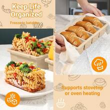 Silicone Freezer Tray For Soup With Lid – 1-Cup Soup Container Cube Style Ice Cube Trays For Freezer, Meal Prep & Food Storage, Freeze 250mL/125mL Portions – 2 Pack - 胡桃棕色 - 查看 7