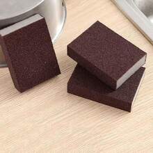 5/10/20pcs Emery Magic Scouring Pad Steel Wire Pot Brush Cookware Cleaning Descaling Rust Removal Dishwashing Sponge Block Anti-Stain Emery Cloth Powerful Stain Removal Rust Removal Pot Brush Kitchen Cleaning Cloth Abrasive Sponge - Brown - View 6