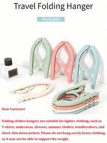 10/8/6/5/3/1pc Portable Foldable Clothes Hanger Without Clips, Foldable Drying Rack, Non-Slip Design, Suitable For Retail Stores And Cruise Ships, Random Colors - View 5
