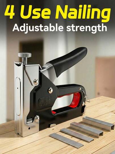 This Is A Cool Thing: 4-In-1 Heavy Duty Staple Gun, Stainless Steel Manual Nailer For T/U/I/П Type Nails, Versatile DIY Tool For Upholstery & Woodwork