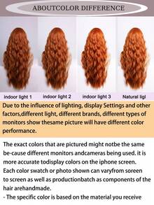 22-Inch Ginger To Golden Yellow Gradient Long Wavy Wig With Bangs | Y2K Dopamine Style Synthetic Hair - Burnt Orange - View 9