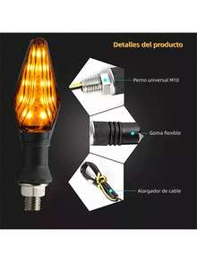 4 Piezas Luces Direccionales Led Para Motocicleta Doble Función - A - Ver 7