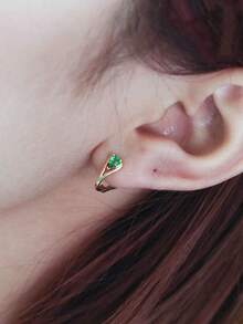 GAGAFEEL Một đôi khuyên tai bạc Sterling 925 thời trang, thanh lịch, màu xanh lá cây lấp lánh hình giọt nước đính đá Cubic Zirconia, thích hợp cho nữ giới đeo hàng ngày, làm quà tặng tình bạn, dự tiệc. - Vàng - Xem 6