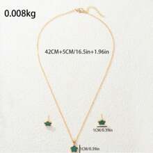 Bộ 3 món trang sức hình hoa cỏ ba lá bằng thép không gỉ tối giản sang trọng, trang sức thường ngày thanh lịch hình hoa cỏ ba lá, quà tặng mới về. - Nhiều màu - Xem 4