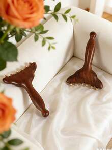 1 chiếc bàn chải massage toàn thân 6 hạt, cán gỗ, thích hợp cho mặt, cơ thể, chân, thiết kế hạt đồng, chống trượt, nâng cơ mặt, massage chân, spa tại nhà, chăm sóc sức khỏe và sắc đẹp hàng ngày. - Phiên bản xử lý - Xem 12