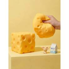 New Extra Large Squishy Cheese, POKOJA LAND 3pcs Squeeze Cheese - Jumbo Extra Soft Squeezable Cheese Blocks | Prank Gift, Adult Novelty Toys | 4.25 Inch Giant Stress Ball | Adult Sensory Stress Relief Toys - Sunshine Entertainment, Squeezable Cheese Toys, Squeezable Dumplings, Stress Relief Toys - Multicolor - View 2