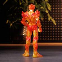 火焰兽电子世界冒险模型雕像，收藏手办，动漫周边，小礼物，节日礼物，宅男动漫爱好者桌面摆件，适合游戏和家庭办公，动漫角色，可爱姿势，高品质工艺，万圣节、感恩节、圣诞节礼物，书架展示 - 彩色 - 查看 4