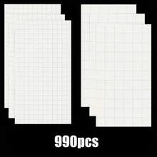 990片/6张 3D双面泡沫方块，2毫米厚永久性粘胶贴纸，适用于卡片制作、立体剪贴簿工艺品、模板、相册 - 迷你和大号积木 - A-白色 - 查看 1