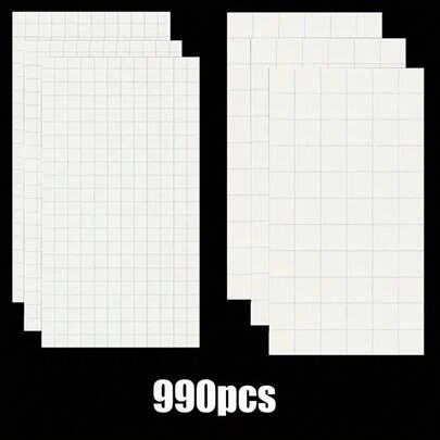 990pcs/6sheets 3D Double-Sided Foam Squares, 2mm Thick Permanent Adhesive Stickers For Card Making, Pop-Up Scrapbooking Crafts, Templates, Albums - Mini And Large Blocks