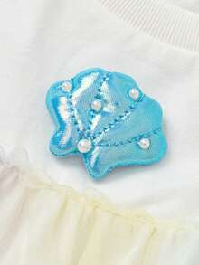 Balabala Đầm voan xếp lớp bồng bềnh, mềm mại, mộng mơ, đáng yêu, phong cách cho bé gái, trang phục mùa hè 2026. - tông màu trắng tím - Xem 7