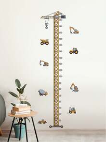 1pc Car, Excavator, Piano Shaped Height Measurement Wall Sticker, Accurately Track Your Baby's Height, Accompany Your Baby's Growth. Cartoon Design Removable Measuring Ruler Sticker, Suitable For Room And Home Decor, Party, Home Decoration, Gift. - Height Stickers - View 14