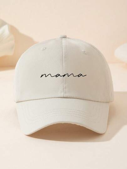 1顶MAMA印花经典棒球帽，尺码可调节，透气，遮阳帽，防晒，适合夏秋休闲佩戴，也适合户外运动、海滩、徒步、日常穿着、聚会等场合，是送给妈妈和奶奶的完美母亲节礼物。