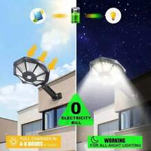 2000mAh Solar Security Light, 168 LED Outdoor Motion Sensor Floodlight With 12-Hour Continuous Illumination, IP65 Waterproof Wall Lamp, High Brightness Wide Coverage For Garden, Yard, Street, Garage, Porch, Driveway, Night Safety Lighting For Homeowners Outdoor Enthusiasts - 太陽能燈 168顆LED燈 - 查看 6