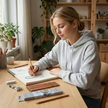 Mark Professional Art Drawing Natural Wood 2H Pencil Charcoal Sketching Set Writing Learning Stationery Calligraphy Art Drawing Pencil - Natural Wood Color - View 2