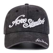 Mũ lưỡi trai denim bạc màu thêu chữ hiệu Acre Studios dành cho nam, kiểu dáng đường phố, thích hợp cho mùa xuân, mùa thu, du lịch, nghỉ mát biển. - Nhiều màu - Xem 6