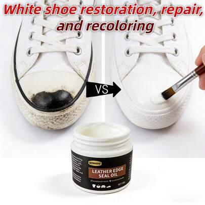 This White Shoe Color-Restoring Dye Repairs Yellowed White Shoe Edges. It's A Topical Color-Repairing Paste That Can Cover Black Marks And Yellowing On Shoe Edges, And Repair Worn Leather At The Toe. It's Easy To Use And The Color Is Long-Lasting.