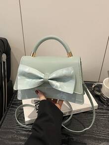 1个蝴蝶结装饰PU方形斜挎包，女士手提包，适合日常时尚搭配、外出、购物、派对，优雅女士通勤包，情人节理想礼物，舒适时尚，个性化礼物，2025年配饰，时尚风格适合各种场合，价格亲民，奢华体验，叛逆派对包，适合派对、婚礼、盛会、晚宴/宴会，优雅女士包 - 彩色 - 查看 17