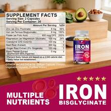Iron Capsules, With Vitamin C, Red Blood Cell Support, Energy Production, For Women - 1瓶 - 查看 2