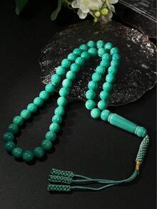 1条穆斯林编织星形珠念珠，51颗珠子穆斯林单股祈祷念珠，简约流苏祈祷手链 - 彩色 - 查看 5