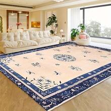Chinese-Style Blue And White Floral Pattern Floor Mat, Rectangular Shape, Durable Bathroom Mat, Stylish, Soft, Suitable For Bedroom, Living Room, Office, Study, Hallway, Game Room, Balcony, Outdoor Carpet, Durable, Stylish, Soft, Can Be Used In Various Places - 1PC - 查看 3