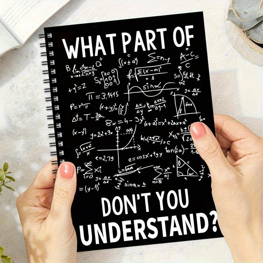1 pieza Cuaderno de espiral con humor matemático - Sin papel, con chistes de ciencia divertidos y diseños de fórmulas - Regalo ideal para entusiastas de las matemáticas, maestros, estudiantes, médicos, enfermeras, colegas, para planificación diaria, diseño único, papel de alta calidad, bolígrafo no incluido - E - Ver 1