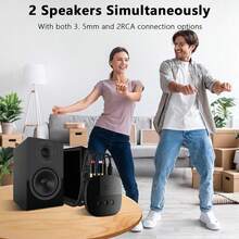 VAORLO 蓝牙5.4音频接收器，带RCA、3.5mm AUX、USB接口，立体声，NFC无线适配器，内置麦克风，兼容车载功放，支持U盘/TF卡 - A - 查看 5