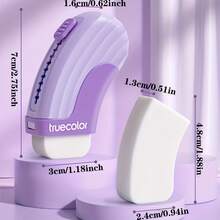 1pc Purple Angle Push-Pull Eraser + 3pcs Eraser Refills, Clean Smudge-Free Eraser For Neat Lines - Multicolor - View 4