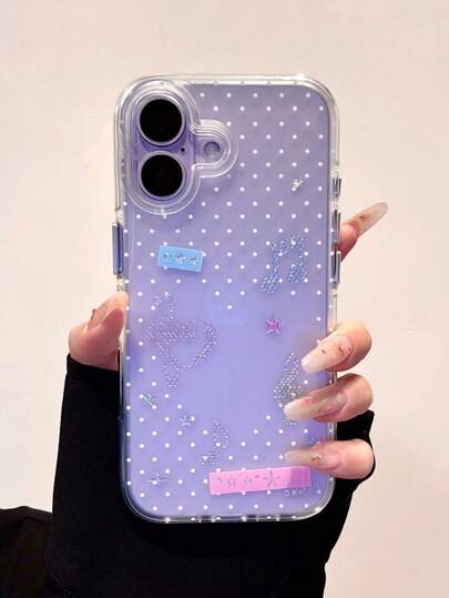 Ins Korean Style Ruffled Polka Dot & Music Note Phone Case, Suitable For IPhone 17 Pro Max, 16 Pro Max, New 15, 14 Air Cushion Double Layer High-End Protective Cover, 13, 17