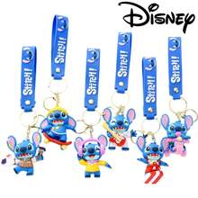 卡通史迪奇钥匙扣毛绒玩偶柔软PVC汽车包挂件小礼物可爱史迪奇 - 史迪奇 - 查看 6