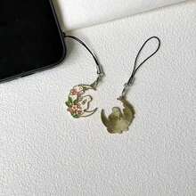 1/2个可爱月兔造型手机挂件，简约优雅精致吊坠，适用于智能手机、U盘等。 - 彩色 - 查看 10