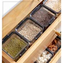 Black Sealed Canister With Lid, Suitable For Storing Flour, Sugar, Baking Supplies And Dry Goods, Dishwasher , Rectangular With Handle, Essential For Kitchen Storage And Food Organization | Sealed Container | Handle Closure, Must-Have Food Storage Container - Multicolor - View 4