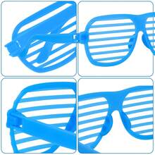 6/12/30 piezas Gafas de fiesta, Gafas de plástico de fiesta de los 80 y 90, Gafas de fiesta de neón, Adecuadas para cumpleaños, bodas, conciertos, carnavales, accesorios de fotos de fiesta - gafas ciegas - Ver 4