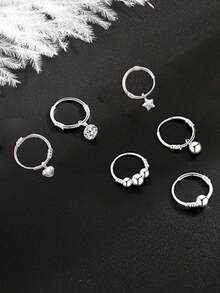 1pc S925 Sterling Silver Minimalist Luxury Style Nose Ring, Unique Korean Retro Nose Ring, Suitable For Women's Daily Wear, An Excellent Gift For Girlfriend, Mother And Sister - Single Nose Ring - View 7