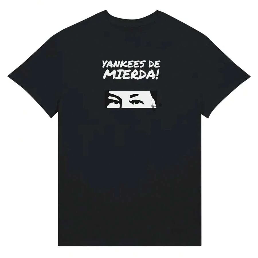 Camiseta de los Yankees de - Protesta Política Anti-Imperialista, Camiseta de Chávez, Solidaridad con - Negro - Ver 1