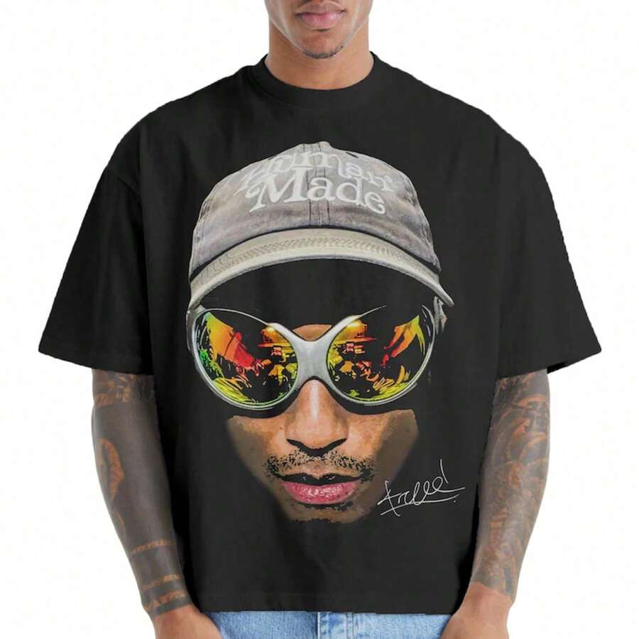Pharrell T Shirt - Pharrell Williams Tee - Rapper Tee - Concert Tee - Fan Unisex Merch - Black - View 1