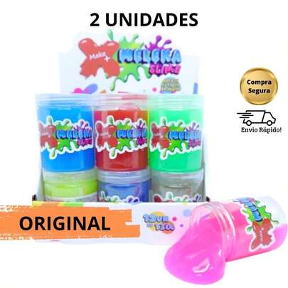 Kit 2 Unidades Slime Meleka 130g  colorido Make+ puxa puxa criança Diversão Meleca