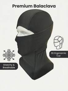 Balaclava Hat High Elastic Breathable Fabric Windproof Warm For Outdoor Workers Riders Skiers Black White Cool And Breathable Cycling Cap - White - View 5
