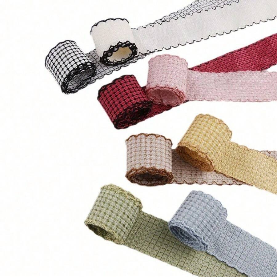Lace Glitter Plaid Woven Satin Ribbon, DIY Bow Hair Accessories, Gift, Baking, Clothing Decoration