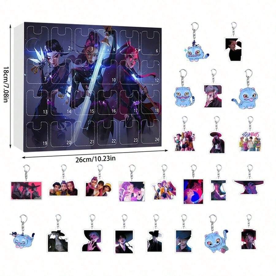 pokemon Bộ 24 móc khóa anime lịch đếm ngược Giáng sinh, móc khóa acrylic hình nhân vật hoạt hình, hộp quà bí ẩn dành cho người hâm mộ, quà tặng lý tưởng cho ngày lễ, sinh nhật, lễ Phục sinh, Halloween, Giáng sinh. - Nhiều màu - Xem 1