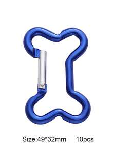 10pcs Aluminum Carabiner Keychain Clips - Assorted Shapes (Star, Heart, Bone, D-Shape) For Keys, Bags & DIY Crafts, Lightweight Metal Snap Hooks For Phone Straps & Outdoor Gear - Aluminum Carabiners - View 13