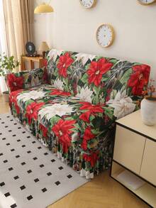 1 bộ bọc ghế sofa in hoa đỏ trắng có chun co giãn, chất liệu sợi polyester cao cấp, dệt kim mềm mại như lụa sữa, phù hợp cho mọi mùa. - Đỏ - Xem 10