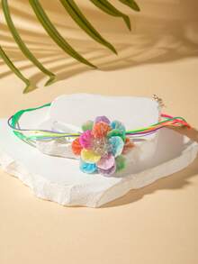 1 chiếc vòng cổ mặt dây chuyền hình hoa bện bằng polyester kiểu Bohemian, món quà tuyệt đẹp dành cho phụ nữ trong kỳ nghỉ biển. - 27755-2-màu - Xem 5