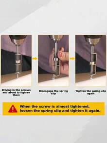 1Pc Spring Positioning Batch, Spring Type Screw Drill Bit, One Handed Operation, Universal Screw Tool, Cross Screwdriver Head - Screw Fixing Tools - View 6