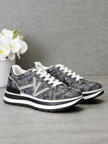 JOMIX Zapatillas deportivas de plataforma para mujer, cómodas, antideslizantes, informales y transpirables para el día a día y el ocio. - Negro - Ver 2