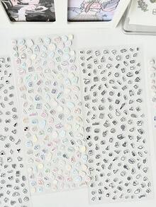 1Pc Transparent Stickers Cute And Simple Thin Design Small Animal Letters Food Bow Patterns Exquisite Student Learning Supplies Home Creative Decoration Water Cups Books Universal - Multicolor - View 1