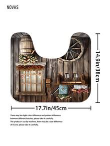 1/3/4 piezas Conjunto de cortina de ducha de flores silvestres de primavera con motivo de granero de madera de granja, tela de poliéster lavable y resistente al agua, accesorios de decoración de baño, incluye funda de asiento de inodoro, alfombras de baño y alfombra, perfecto para el hogar/dormitorio/sala de estar/artículos del hogar/verano - A - Ver 11