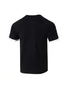 Adidas Originals 男士休闲修身圆领短袖T恤，2026夏季新款 KB2459 - 黑色 - 查看 7