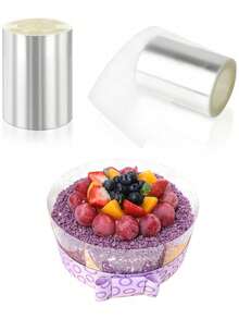 1 Roll Extra Long Transparent Cake Edging, Made Of PET Material, Cake Packaging Film, Used For Decorating Mousse, Chocolate Pastries, Baking Tools, Cake Decorations, Kitchen Supplies - Easily Make Delicious Cakes - Clear - View 7